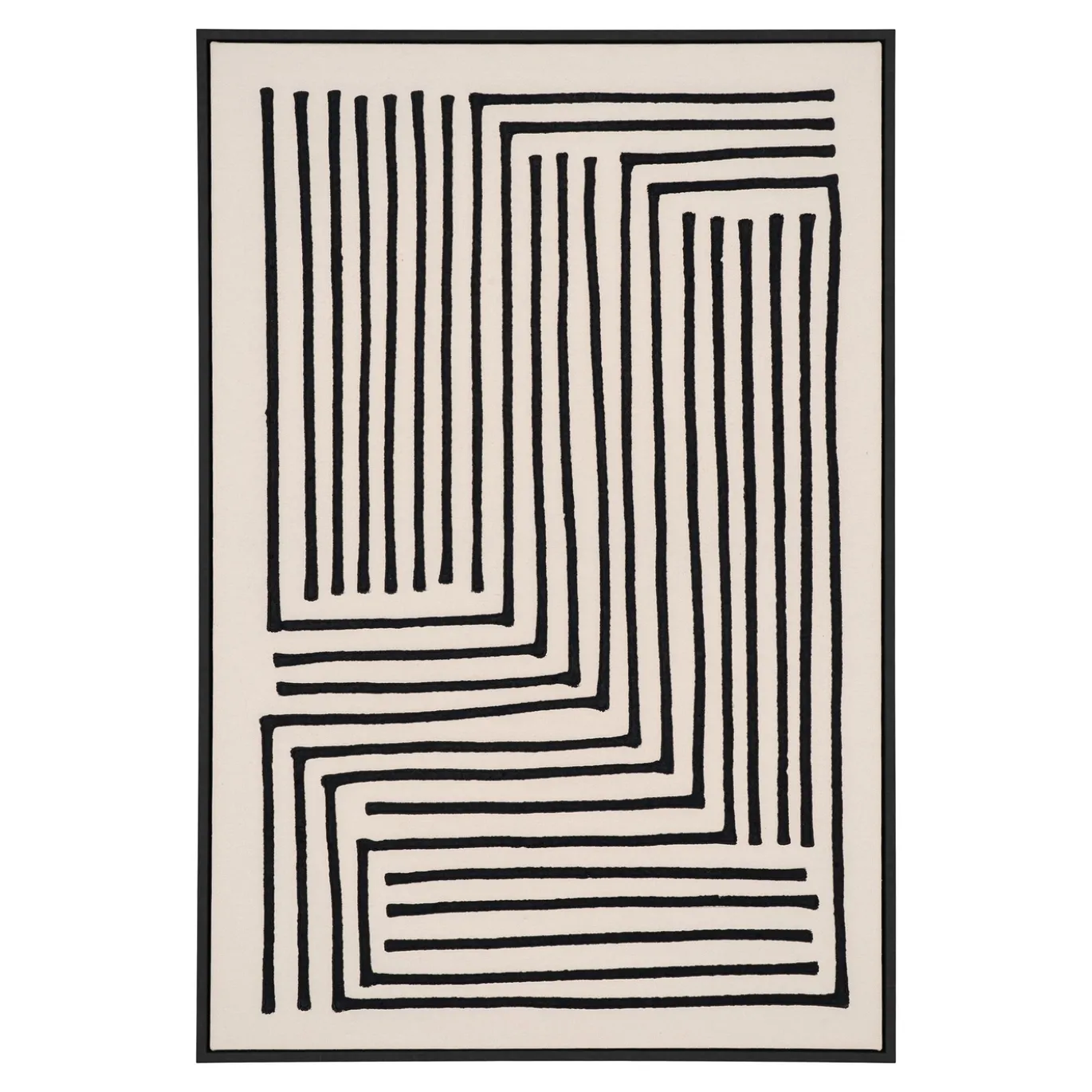 House Nordic Wanddecoratie Canvas Lipari C MDF Zwart/Beige