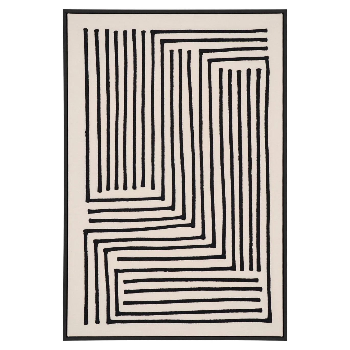 House Nordic Wanddecoratie Canvas Lipari C MDF Zwart/Beige