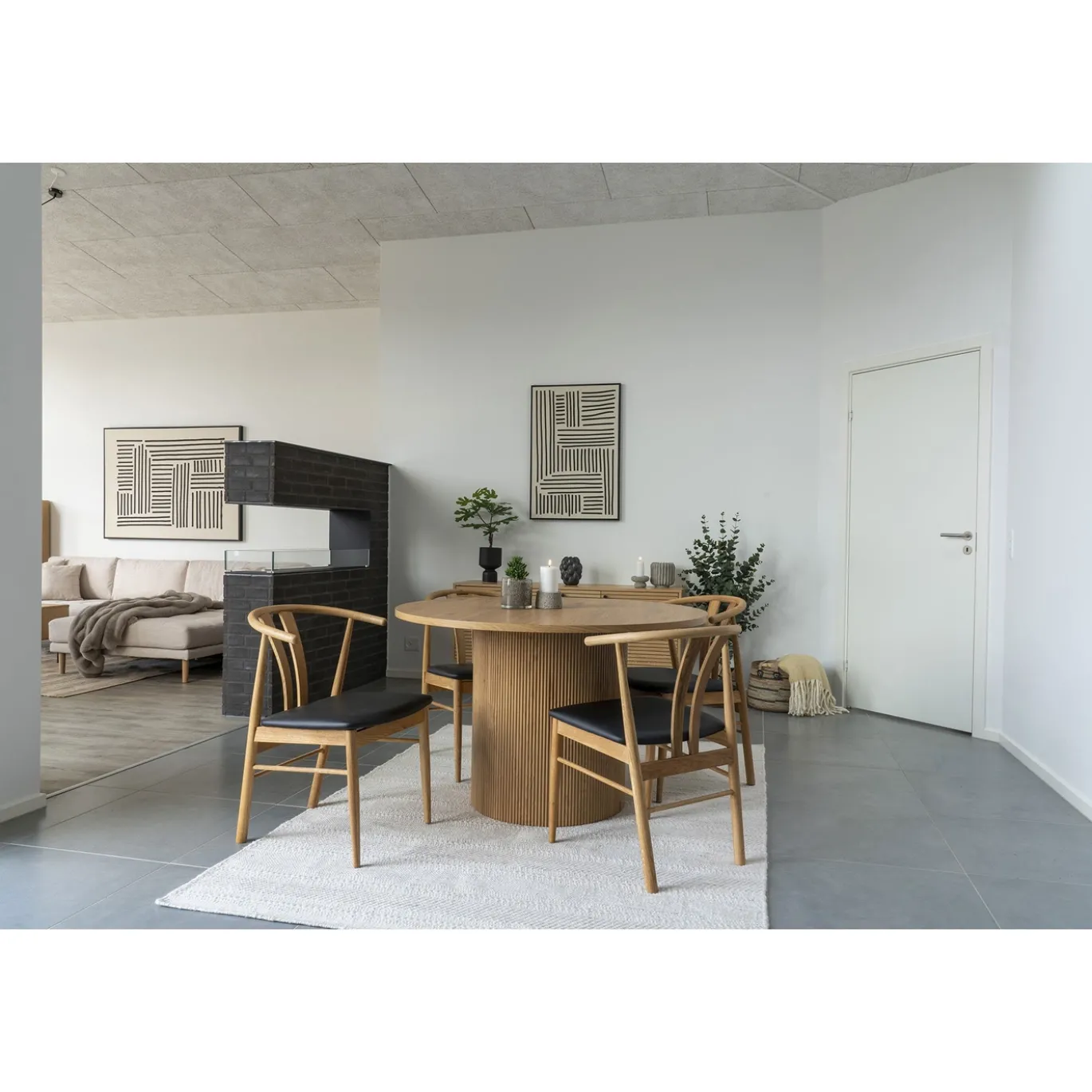 House Nordic Wanddecoratie Canvas Lipari A MDF Zwart/Beige