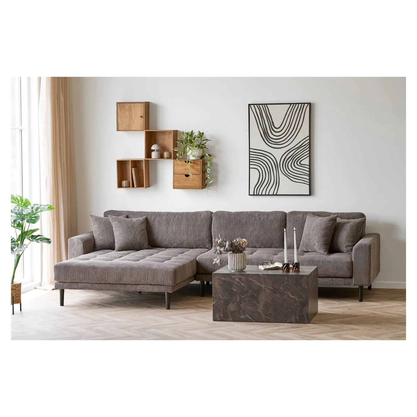 House Nordic Wandkastje Townsville Naturel Eiken 30x30cm