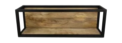 HSM Collection Wandbox Levels 75x25cm Mangohout/Ijzer