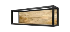 HSM Collection Wandbox Levels 75x25cm Mangohout/Ijzer