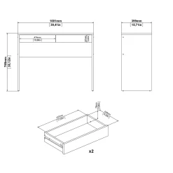 Kantoorbureau Function Plus Jackson Hickory 2-lades - Giga Living