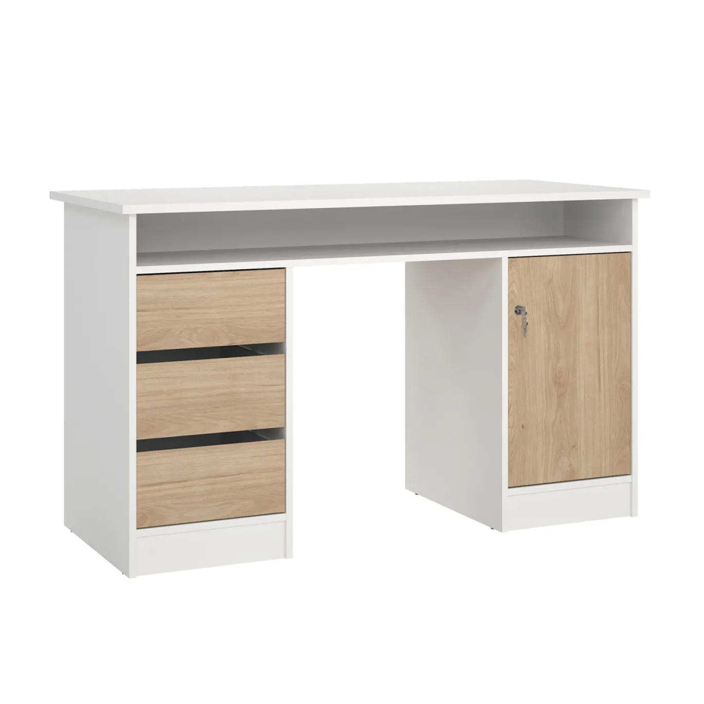 Kantoorbureau Function Plus Wit Jackson Hickory - Giga Living