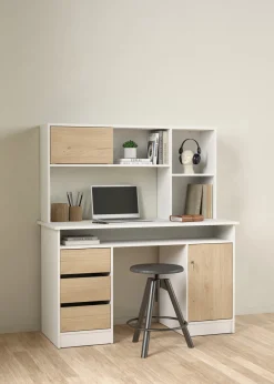 Kantoorbureau Function Plus Wit Jackson Hickory - Giga Living