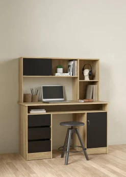Kantoorbureau Function Plus Zwart/Naturel - Giga Living
