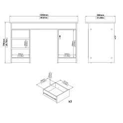 Kantoorbureau Function Plus Zwart/Naturel - Giga Living