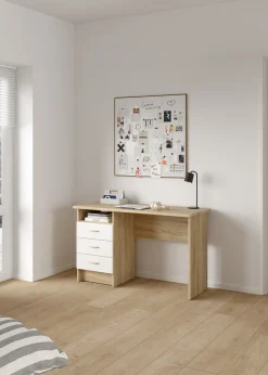 Kantoorbureau Function Plus Wit/Naturel 3-lades - Giga Living