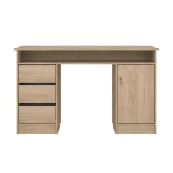 Kantoorbureau Function Plus Jackson Hickory Dicht + 3-lades - Giga Living