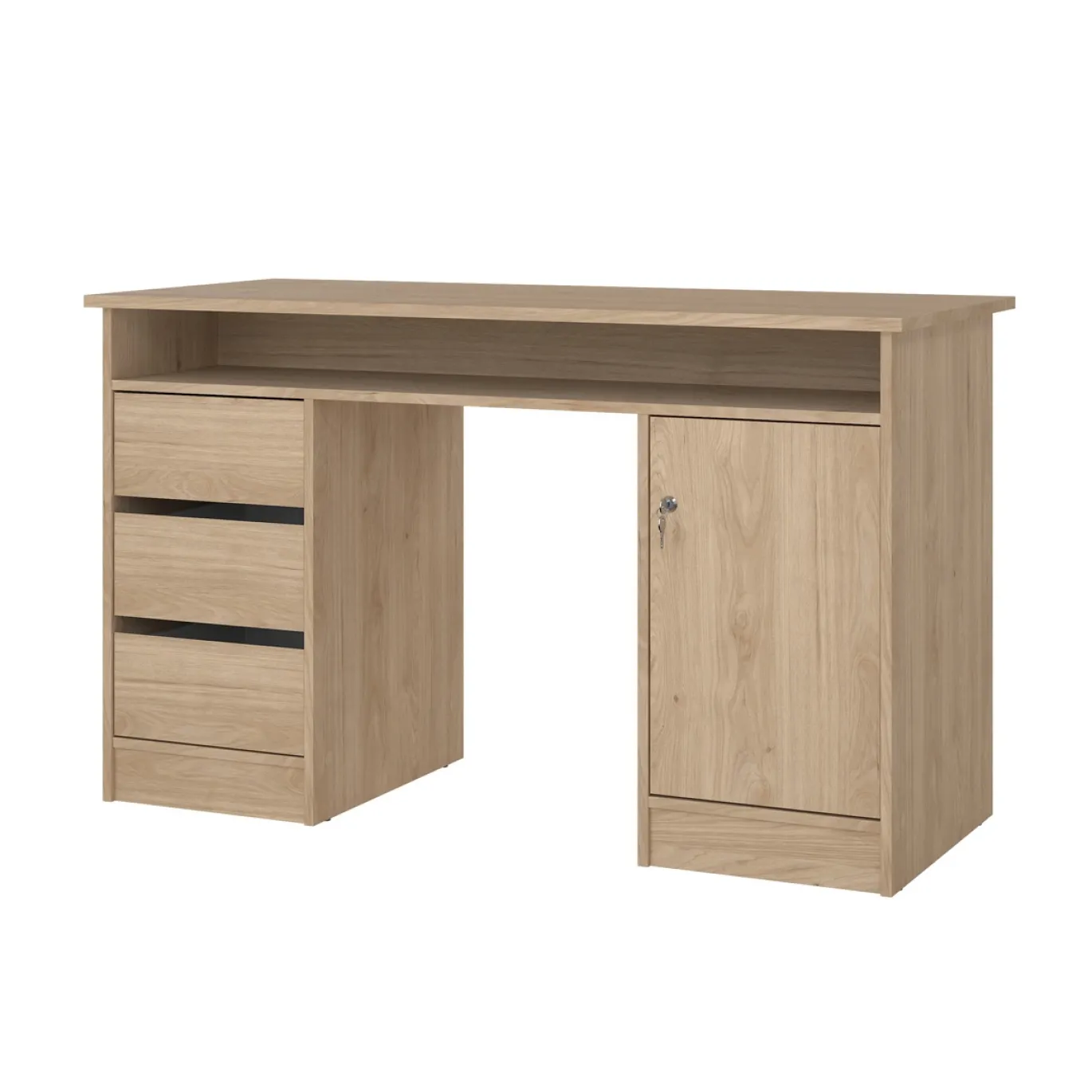Kantoorbureau Function Plus Jackson Hickory Dicht + 3-lades - Giga Living