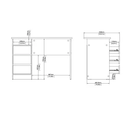 Kantoorbureau Function Plus Jackson Hickory 3-lades - Giga Living
