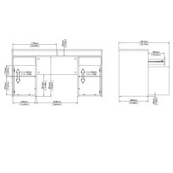 Kantoorbureau Function Plus Wit Hoogglans Dicht + 2-lades - Giga Living