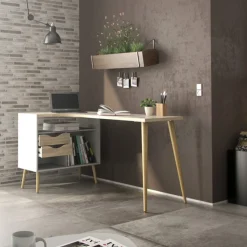 Kantoorbureau Oslo Wit/Naturel - Giga Living