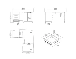 Kantoorbureau Prima Wit/Naturel - Giga Living