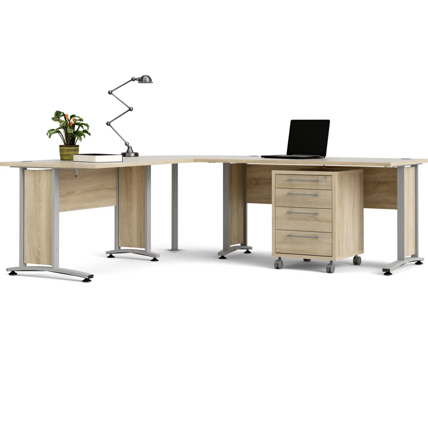Kantoorbureau Prima Wit/Naturel 230x200cm - Giga Living