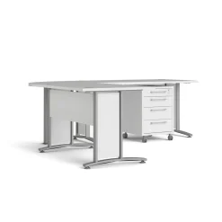 Kantoorbureau Prima Wit Zilvergrijs Staal 200x230cm - Giga Living