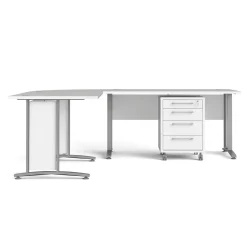 Kantoorbureau Prima Wit Zilvergrijs Staal 200x230cm - Giga Living
