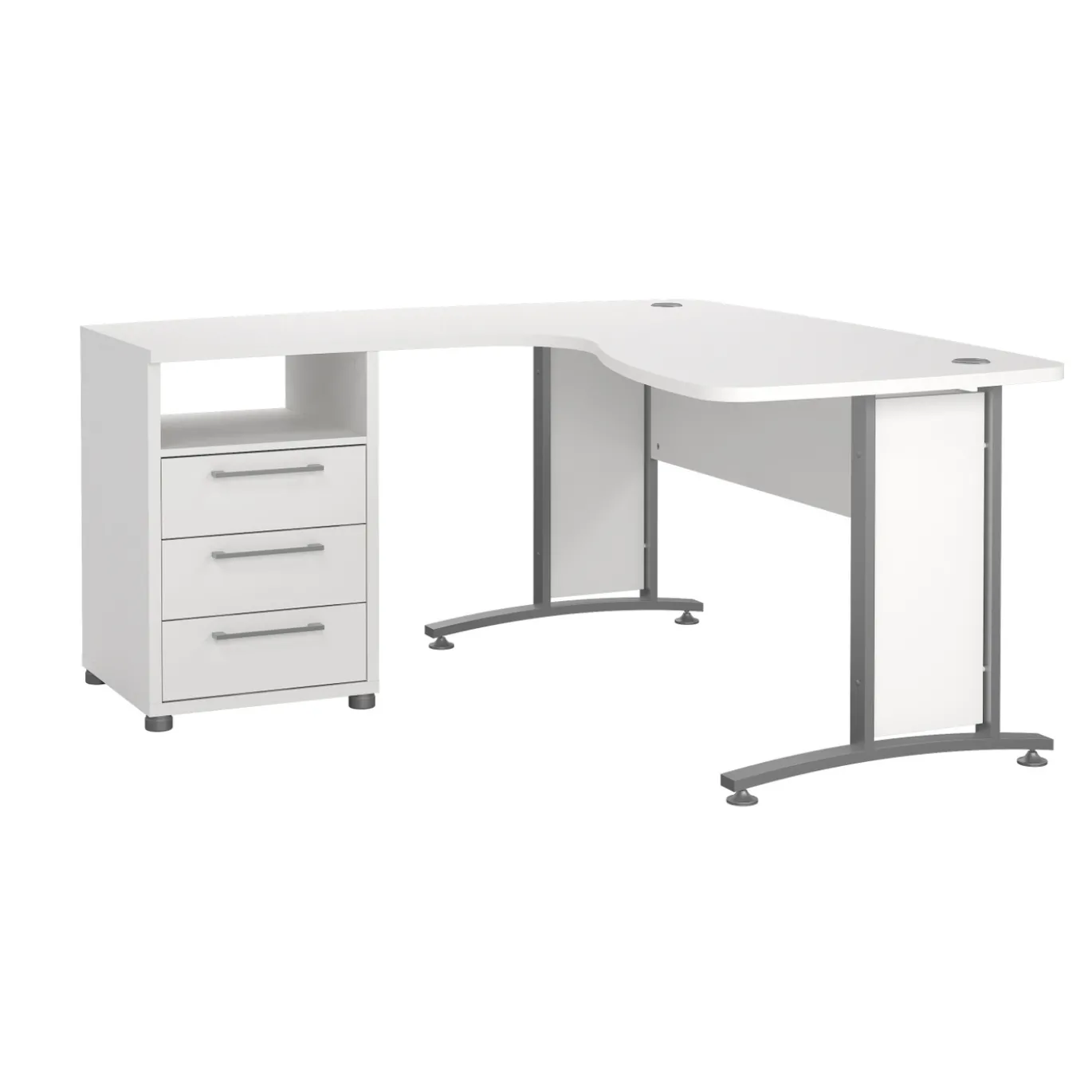 Kantoorbureau Prima Wit Zilvergrijs Staal - Giga Living