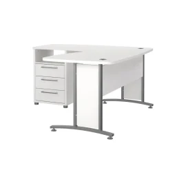 Kantoorbureau Prima Wit Zilvergrijs Staal - Giga Living