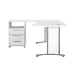 Kantoorbureau Prima Wit Zilvergrijs Staal - Giga Living