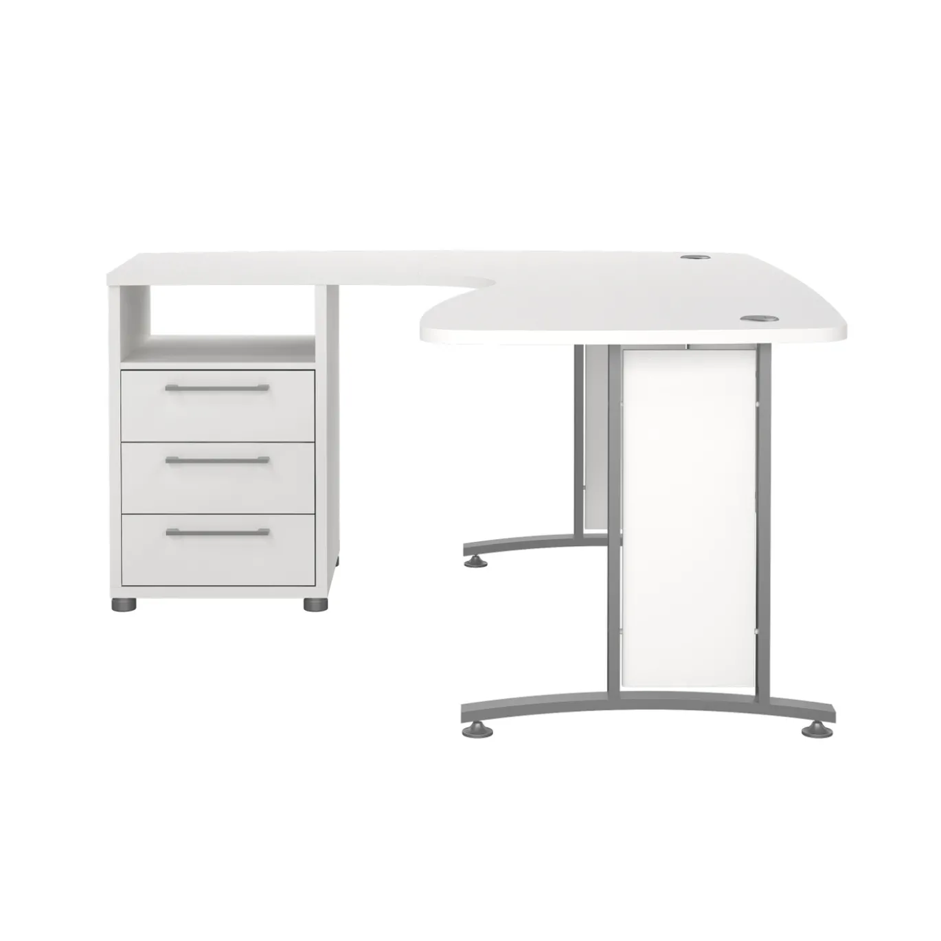 Kantoorbureau Prima Wit Zilvergrijs Staal - Giga Living