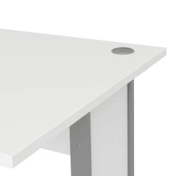 Kantoorbureau Prima Wit Zilvergrijs Staal 120x80cm - Giga Living