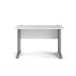 Kantoorbureau Prima Wit Zilvergrijs Staal 120x80cm - Giga Living