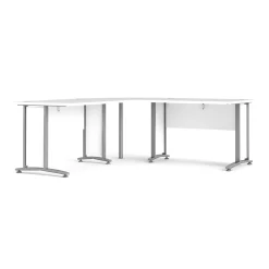 Kantoorbureau Prima Wit Zilvergrijs Staal 200x200cm - Giga Living