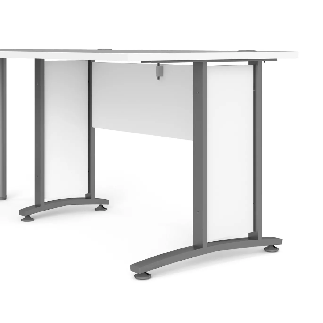 Kantoorbureau Prima Wit Zilvergrijs Staal 200x200cm - Giga Living