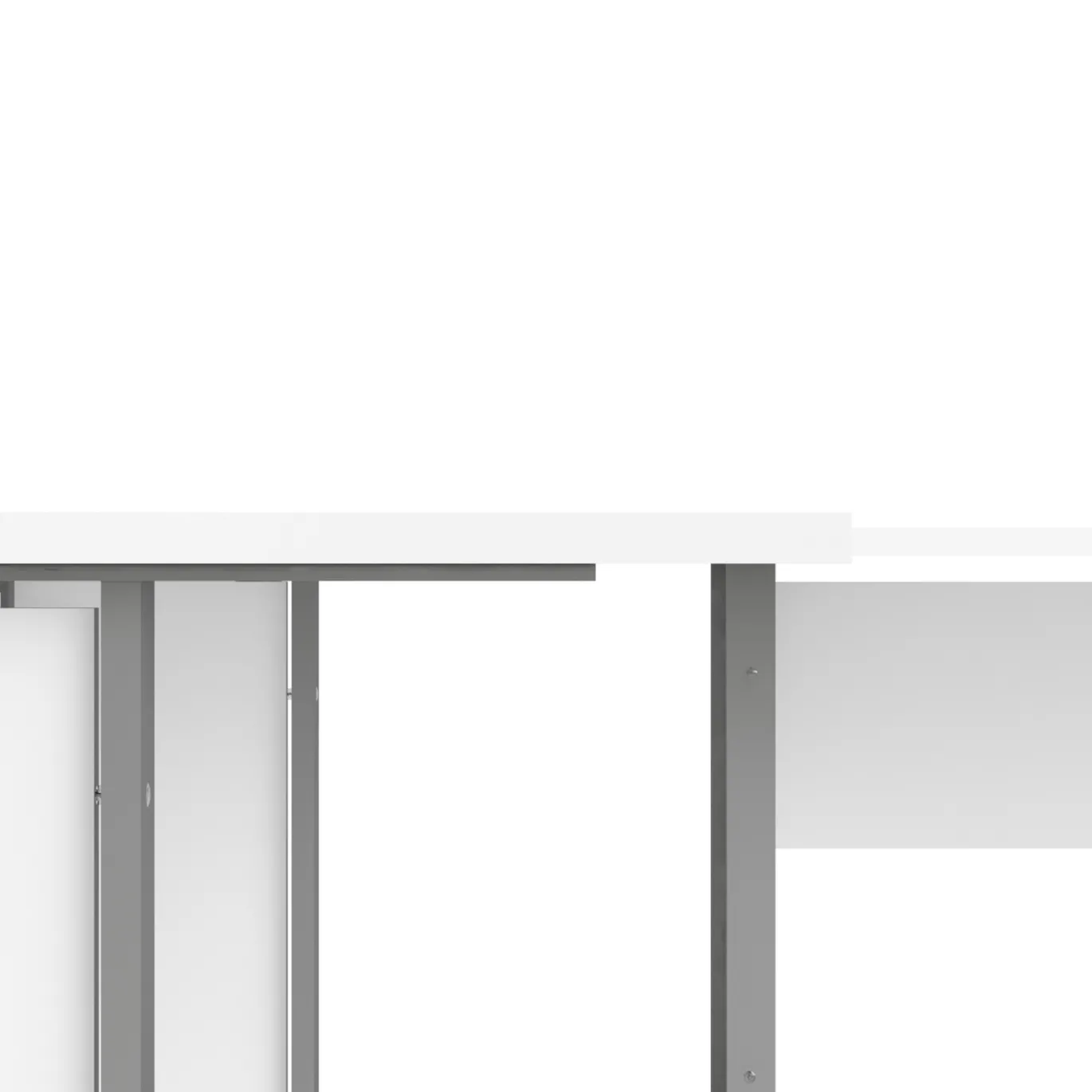 Kantoorbureau Prima Wit Zilvergrijs Staal 200x200cm - Giga Living