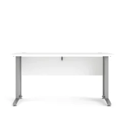 Kantoorbureau Prima Wit Zilvergrijs Staal 150x80cm - Giga Living