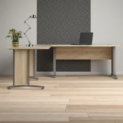 Kantoorbureau Prima Zilvergrijs Staal Naturel 200x230cm - Giga Living