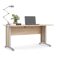 Kantoorbureau Prima Zilvergrijs Staal Naturel 150x80cm - Giga Living
