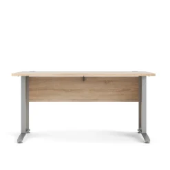 Kantoorbureau Prima Zilvergrijs Staal Naturel 150x80cm - Giga Living