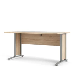 Kantoorbureau Prima Zilvergrijs Staal Naturel 150x80cm - Giga Living
