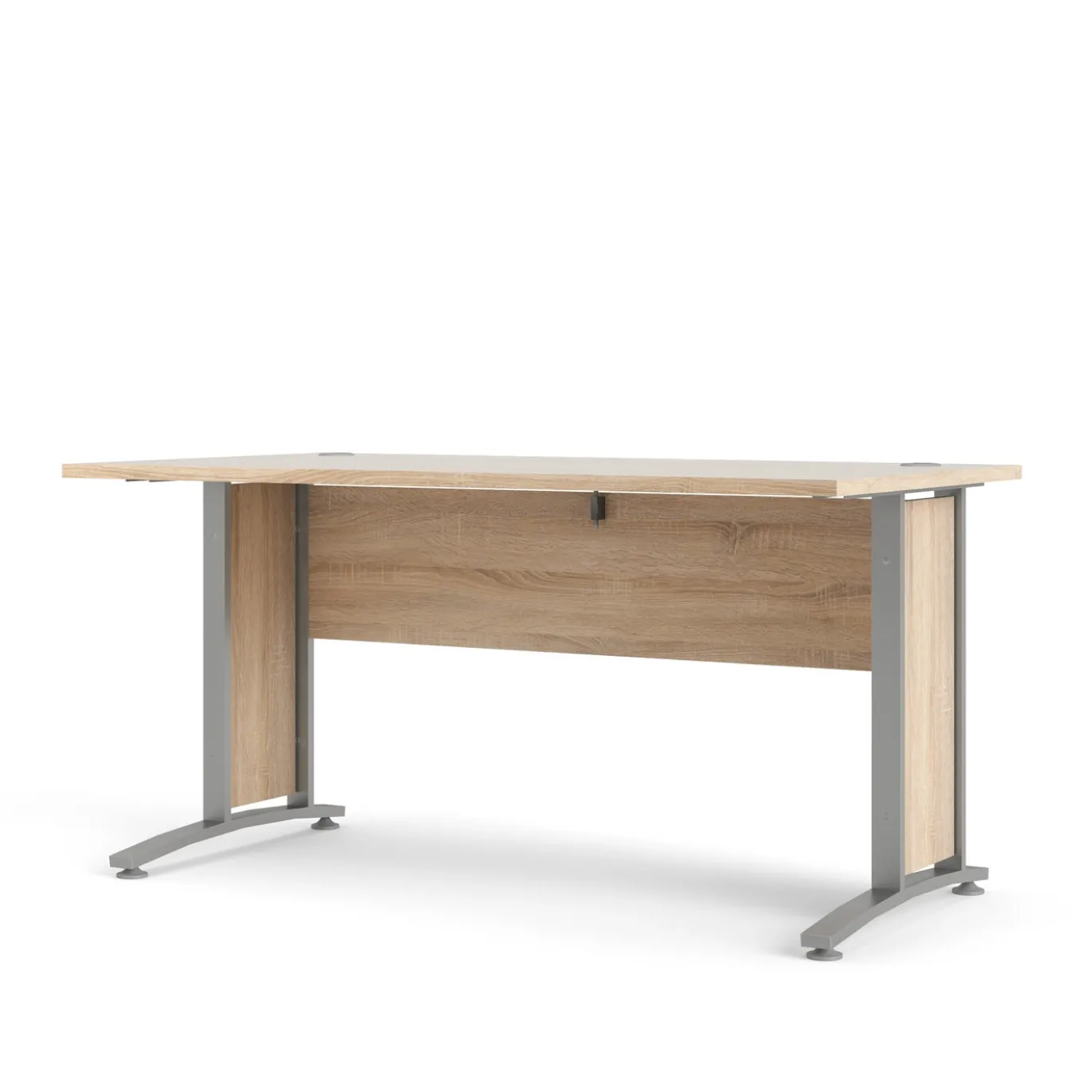 Kantoorbureau Prima Zilvergrijs Staal Naturel 150x80cm - Giga Living