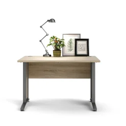 Kantoorbureau Prima Zilvergrijs Staal Naturel 120x80cm - Giga Living