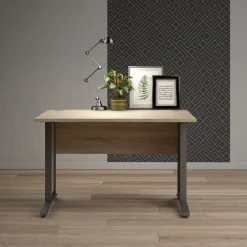 Kantoorbureau Prima Zilvergrijs Staal Naturel 120x80cm - Giga Living