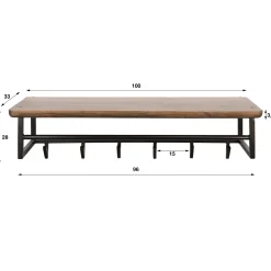 Kapstok Edge Curve 6 Haken Acaciahout Bruin - Giga Meubel