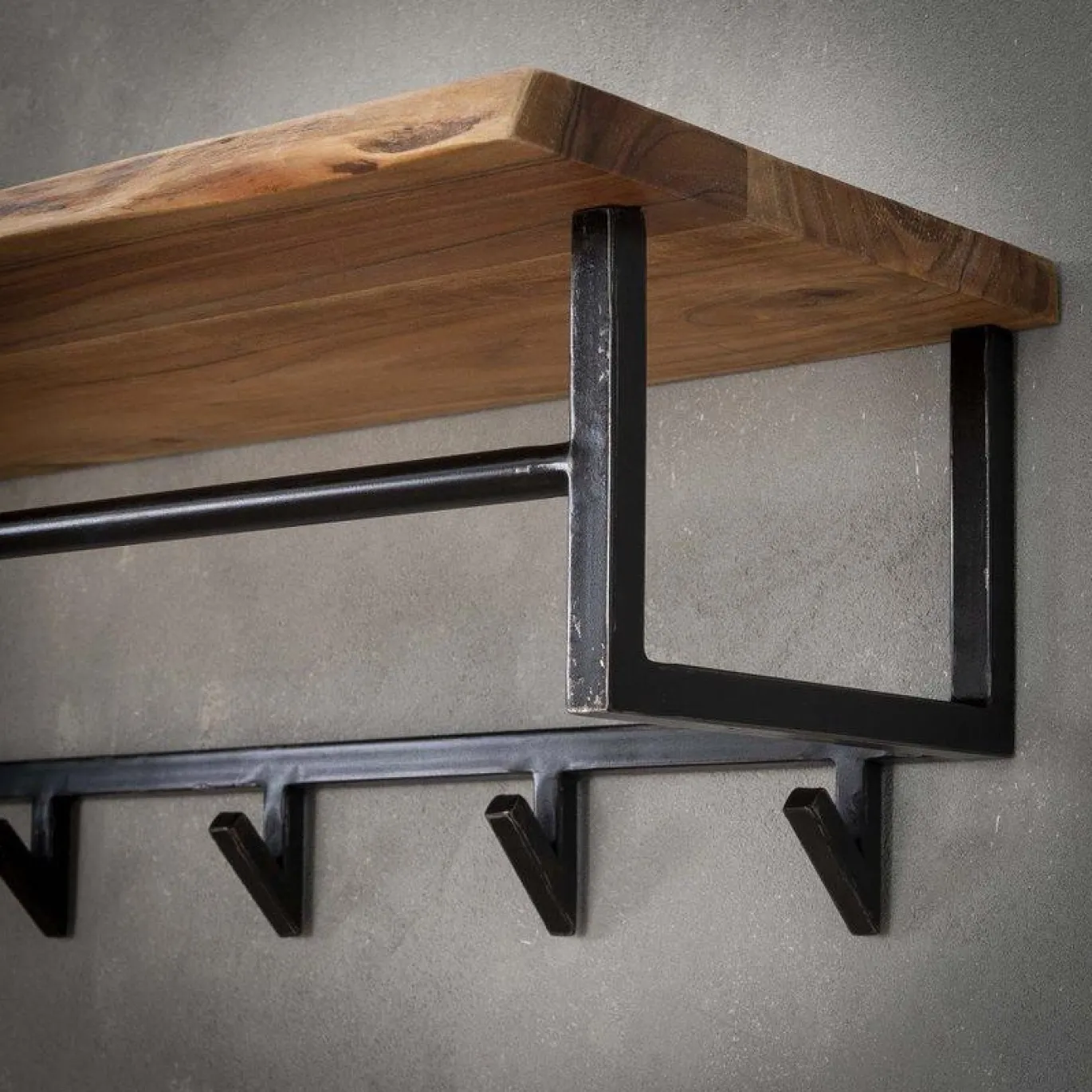 Kapstok Edge 6 Haken Hoedenplank - Giga Meubel