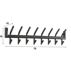 Kapstok Ronde Buis 2x 8-Haaks Donkergrijs Mat - Giga Meubel