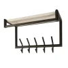 Kapstok Terra Roede En Hoedenplank 2x5 Haken 65cm Melamine Travertin - Giga Meubel