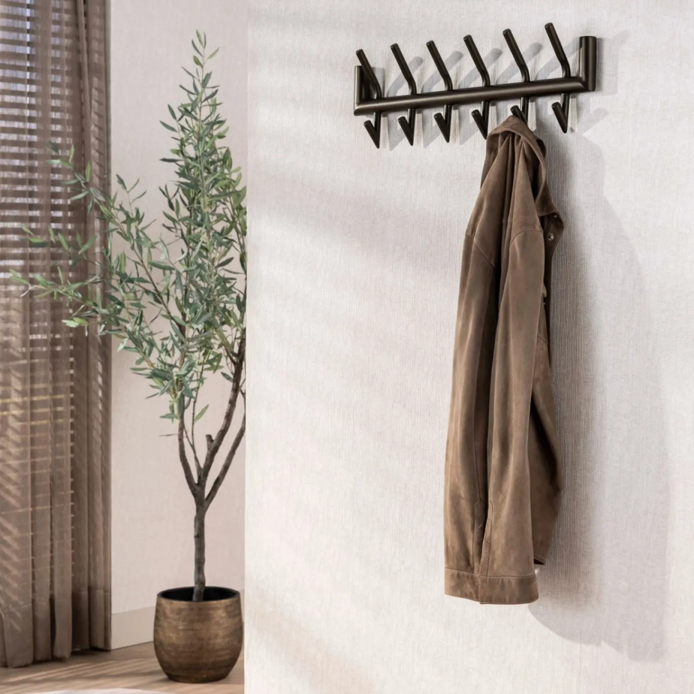 Kapstok Tubo 2x6 Haken Drift Brown - Giga Meubel