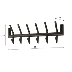 Kapstok Tubo 2x6 Haken Drift Brown - Giga Meubel