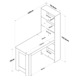 Kaptafel Balgoze Walnoot/Wit