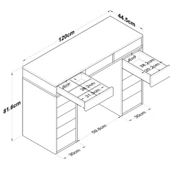 Kaptafel Beyas Wit 120cm