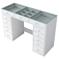 Kaptafel Beyas Wit/Glas 120cm