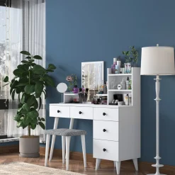 Kaptafel Bulun Wit Incl. Kruk
