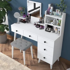 Kaptafel Bulun Wit Incl. Kruk