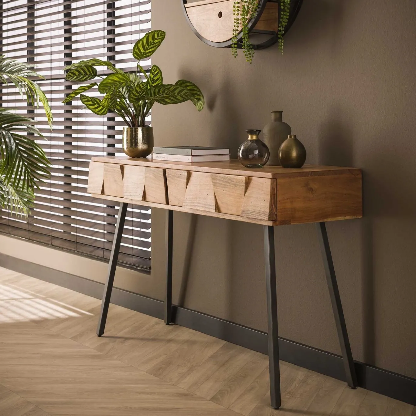 Kaptafel Demn Massief Acacia Naturel - Giga Meubel